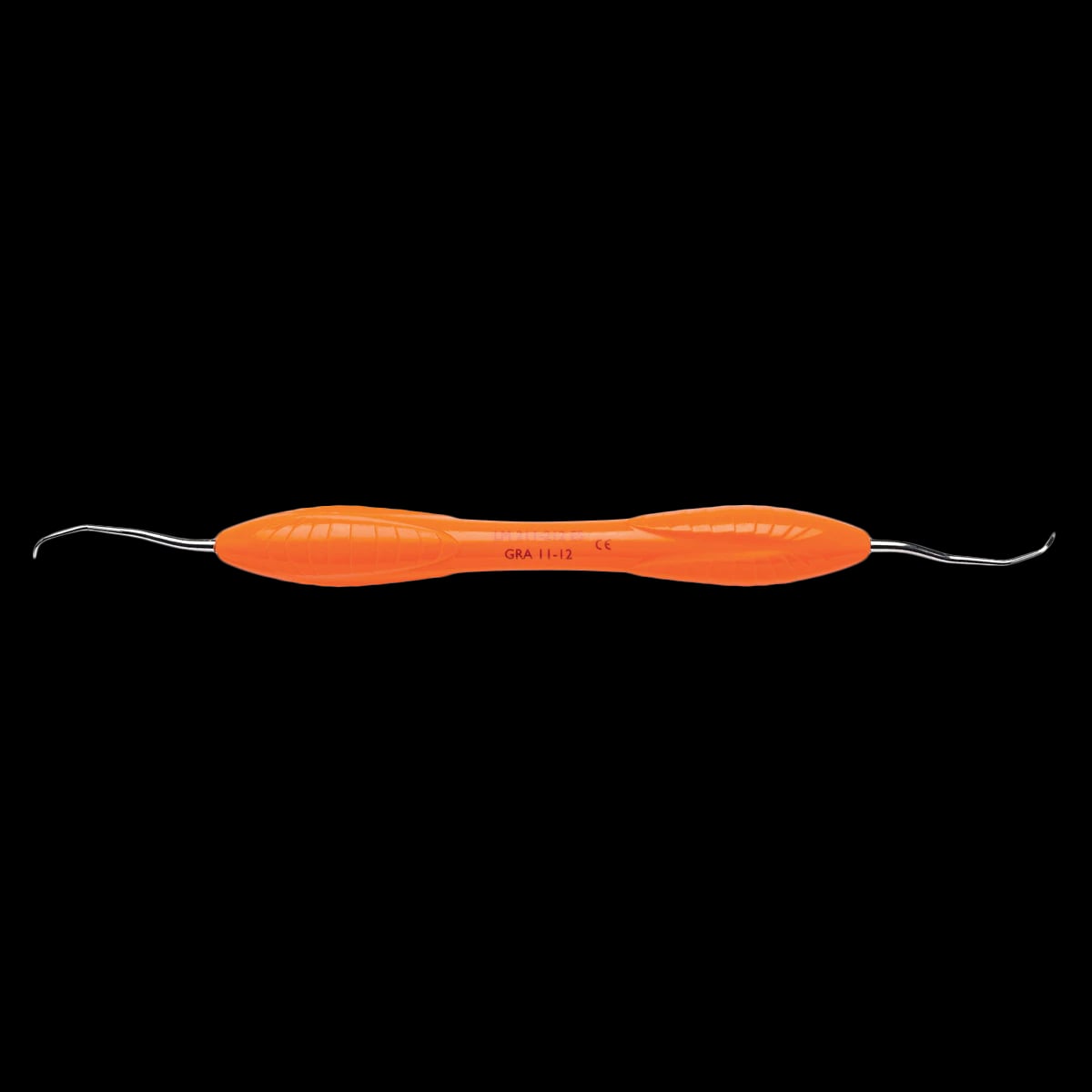 LM ErgoSense Gracey 11/12 Curette, Double-Ended, Stainless Steel, Standard, Orange Silicone Handle