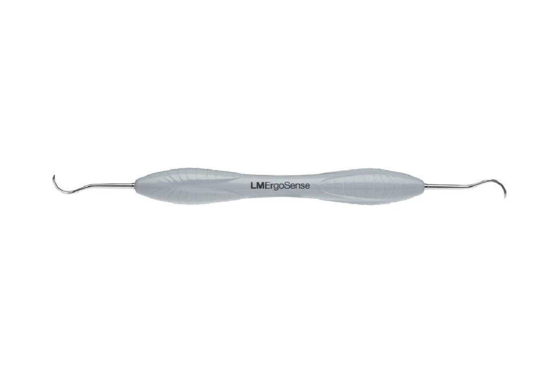 LM ErgoSense Sickle Scaler H6/H7, Double-Ended, Stainless Steel, Anterior, Light Gray Silicone Handle, 1 Each