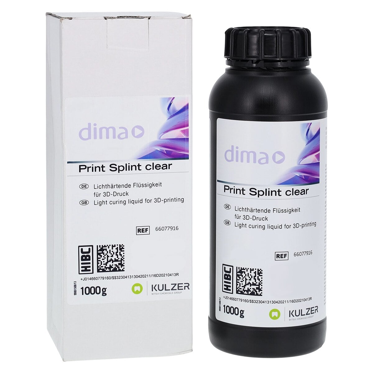 Kulzer dima Print Splint Clear 3D Print Resin Material, 1000g Bottle