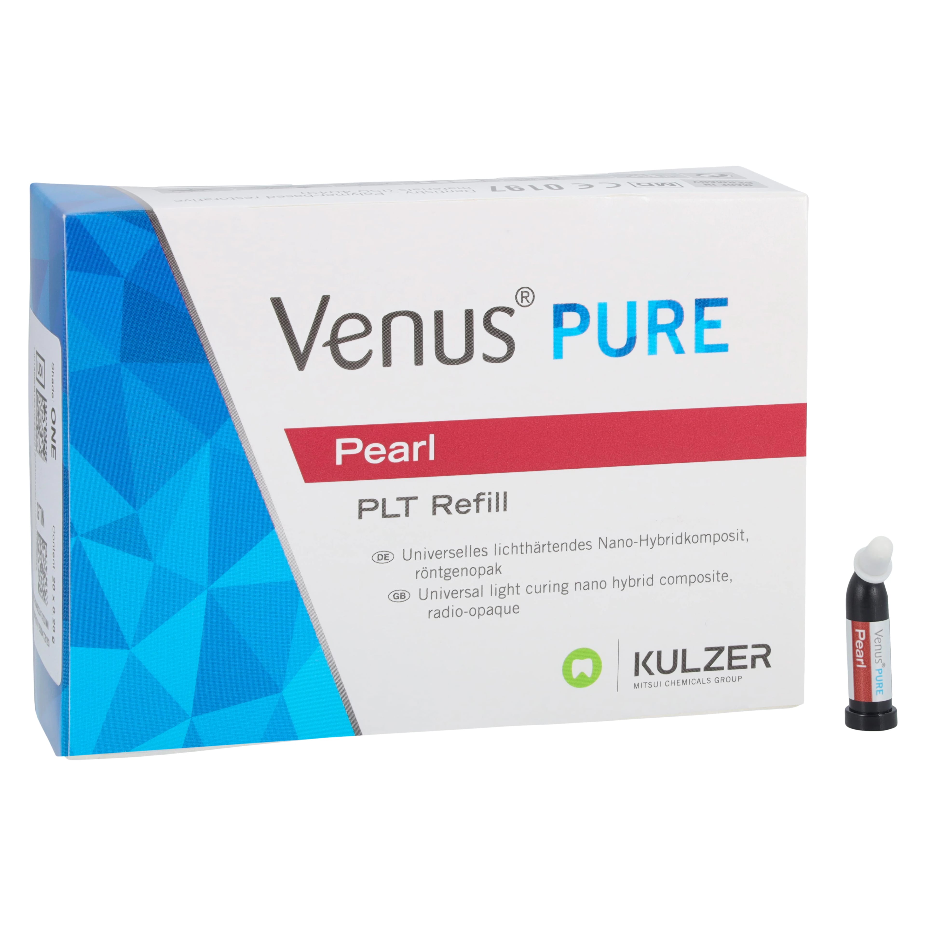 Kulzer Venus Pearl ONE Universal Composite, Light-Cure, PLT Refill, 0.2 g, 20/Pk, Shade ONE, 66081837