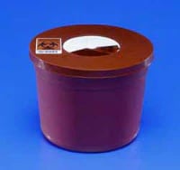 Cardinal Health Multi-Purpose Sharps Container, 5 qt, Red, Adjustable Rotor Lid, 8.75 x 6.75 in, Each