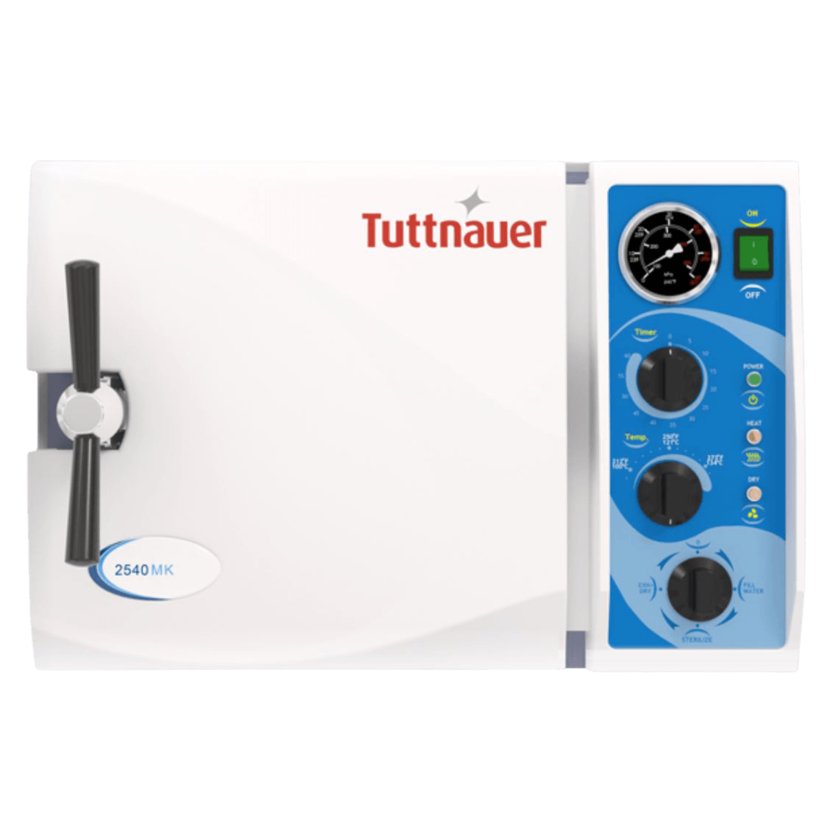 Tuttnauer 2540MK Manual Quick Cycle Autoclave, 230V, 10" x 19" Chamber, 6 Gal/23L