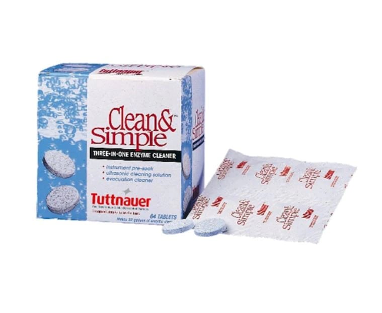 Tuttnauer Clean & Simple Ultrasonic/Enzymatic Cleaning Tablets, 144/Box, CS0144