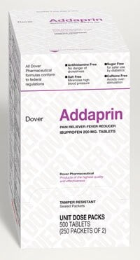 Addaprin Ibuprofen NSAID Tablets, 200mg, 500 Count (250x2/Box)