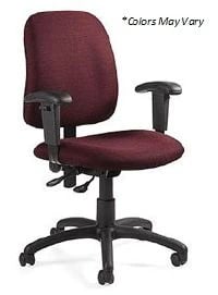 Brandt Industries Ergonomic Task Chair, Vinyl Upholstery, Blue