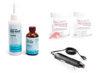 Snow Rock USA Acrylic Denture Repair Kit - AcryFlex Clasps, TurboFix Powder & Liquid, Heat Gun