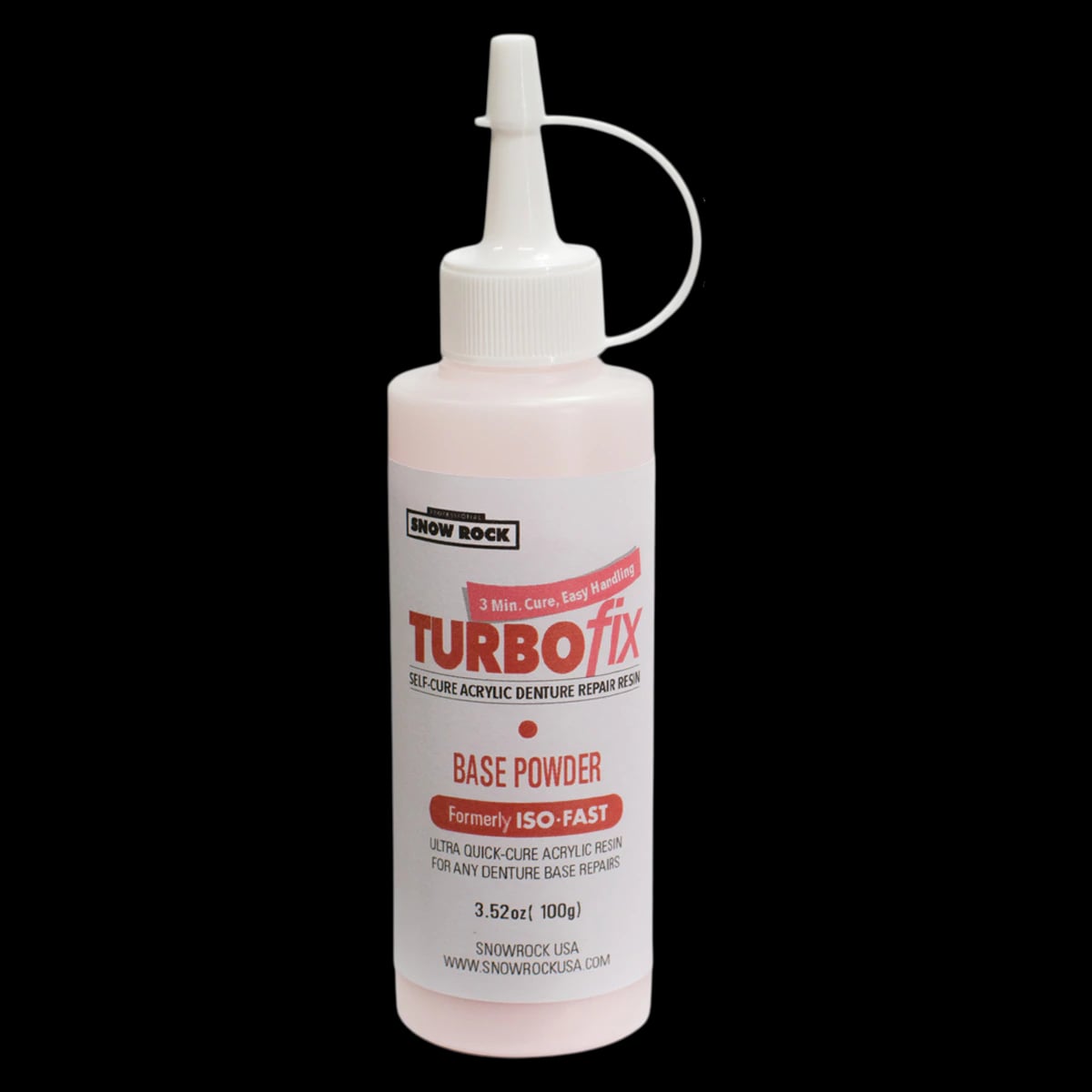TurboFix Self-Cure Acrylic Base Powder, Real Pink #7A, 3.5 oz (100 g), 1/Pk