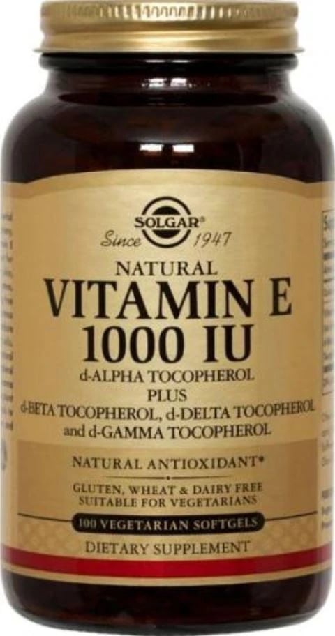 Garden of Life Vitamin E 1000IU Softgels, Vegetarian, 100/Bottle
