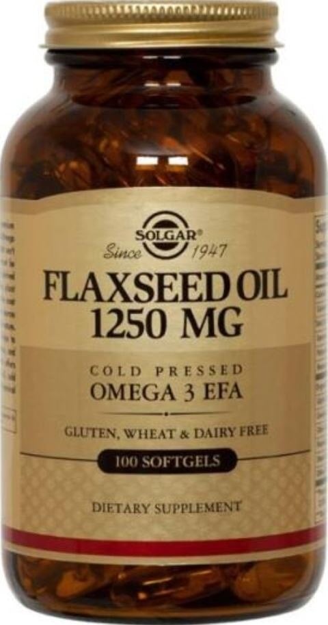 Garden of Life Flaxseed Oil Softgels, 1250mg, Organic Cold Pressed, 100/Bottle