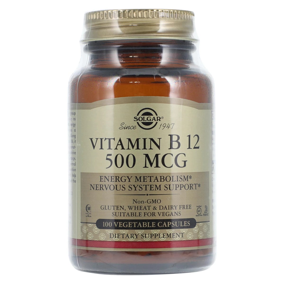 Garden of Life Vitamin B-12 Capsules, 500mcg, Vegetarian/Kosher, 100/Bottle