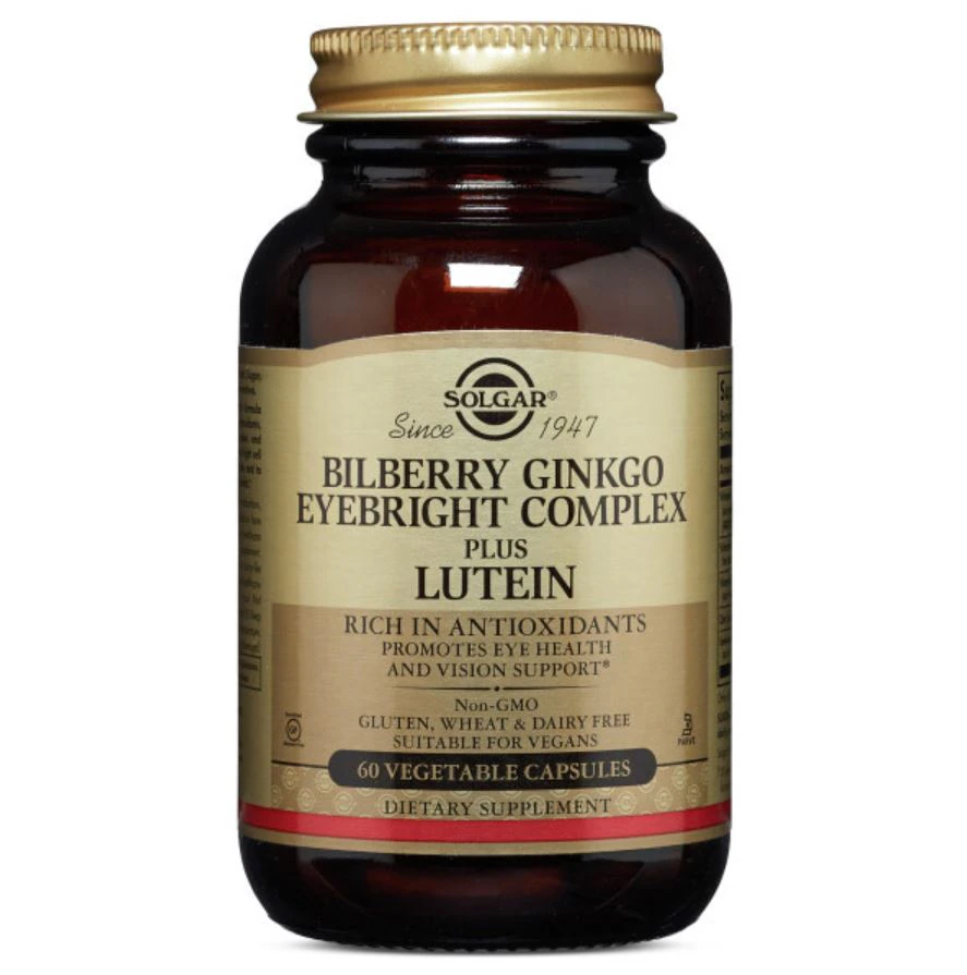 Garden of Life Bilberry Ginkgo & Lutein Supplement, Vegetarian Vegicaps, 60 Count