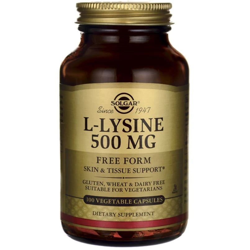 Garden of Life L-Lysine Vegicaps, 500 mg Free Form, Vegetarian/Kosher, 100 Vegicaps per Bottle