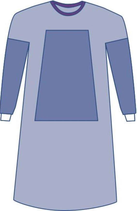 Medline Aurora Disposable Surgical Gown, AAMI Level 3, Reinforced Fabric, 2XL, Blue, Hook & Loop Back, Set-In Sleeves, 18/Case