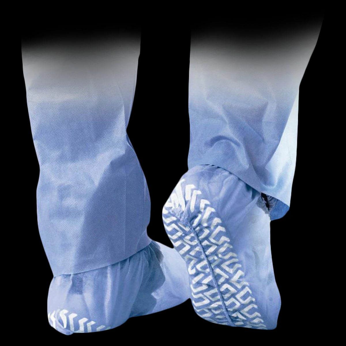 Medline Cover Shoe Unisex Blue, Regular, Elastic, Non-Sterile, Disposable, Polypropylene, Fluid Repellent, Non-Skid, 100/Box