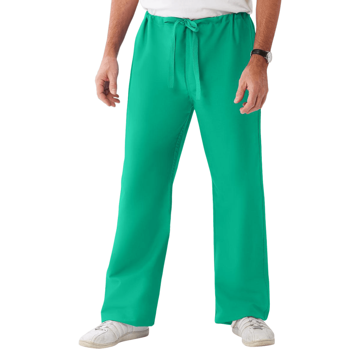 ComfortEase Unisex Reversible Scrub Pants with Drawstring, Medium, Jade Green, 1 Each