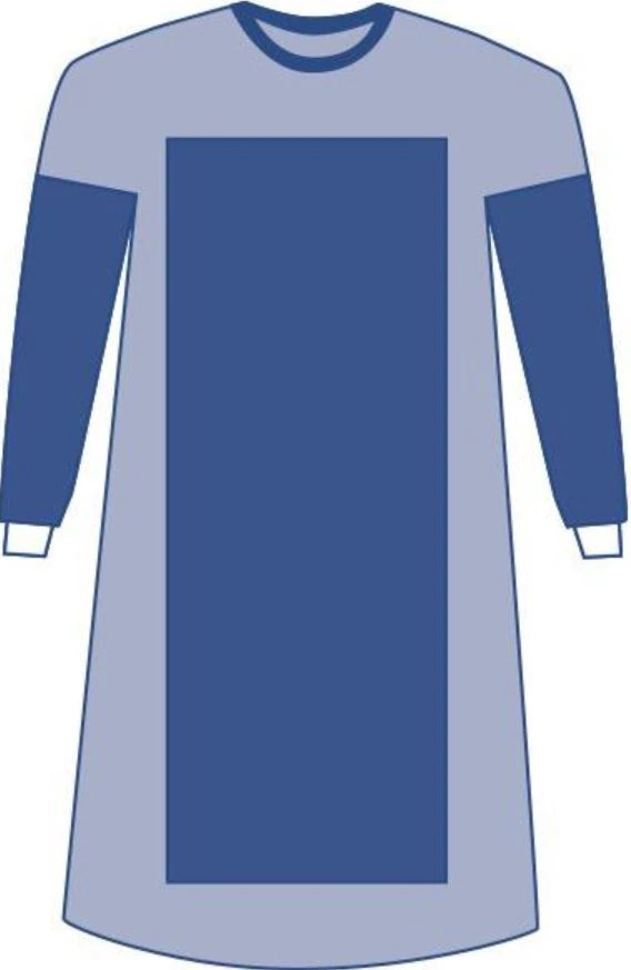 Sirus Surgical Gown, AAMI Level 4, Reinforced Poly/SMS Fabric, Blue, Sterile, Hook & Loop Neck, Set-In Sleeves, 20/Case