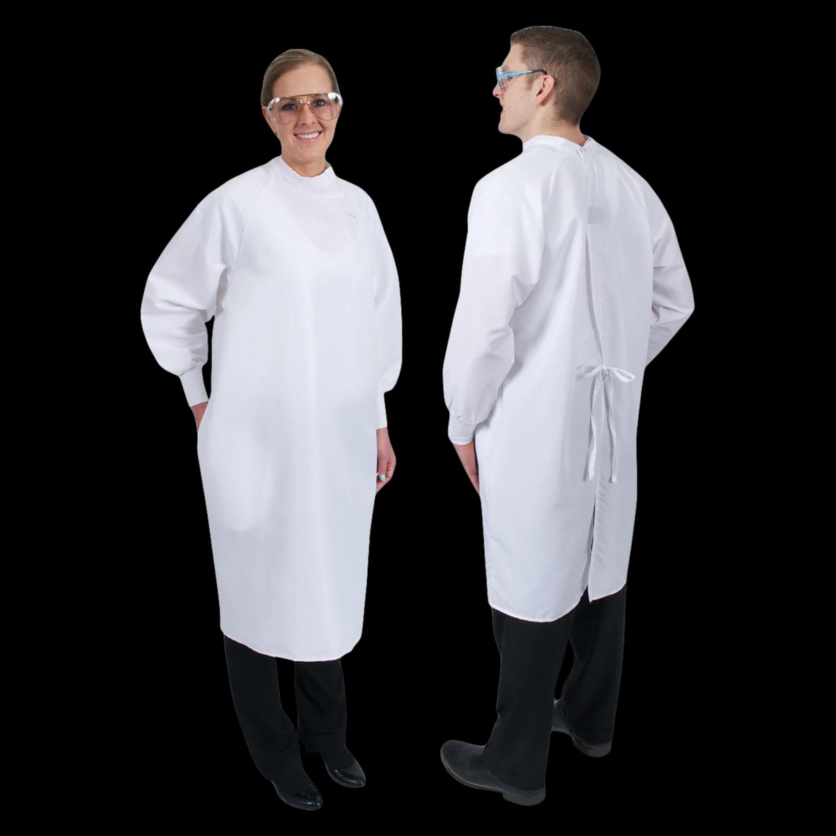 Denline Close Back Gown, Unisex, Adult Large, 41 in, White, Reusable