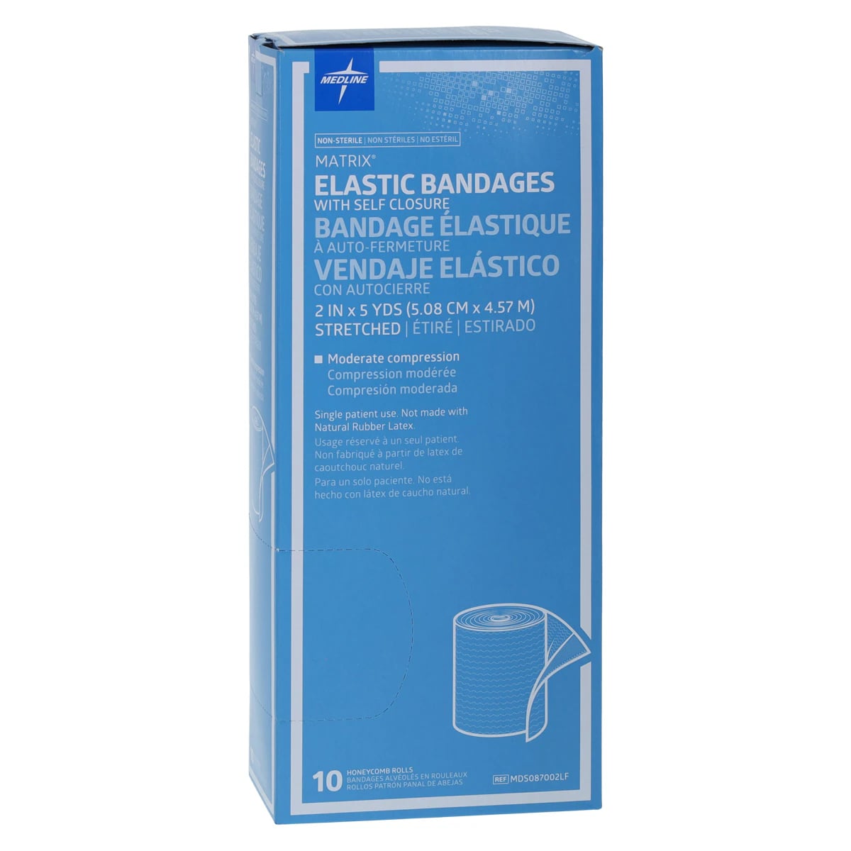 Medline Matrix Stretch Bandage, Elastic, 2" x 5 yd, 10/Box