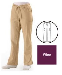 ComfortEase by Medline Scrub Pant, Cargo 5 Pocket, Tall, Wine, 65% Polyester / 35% Cotton, Style 8865, Medium, Each