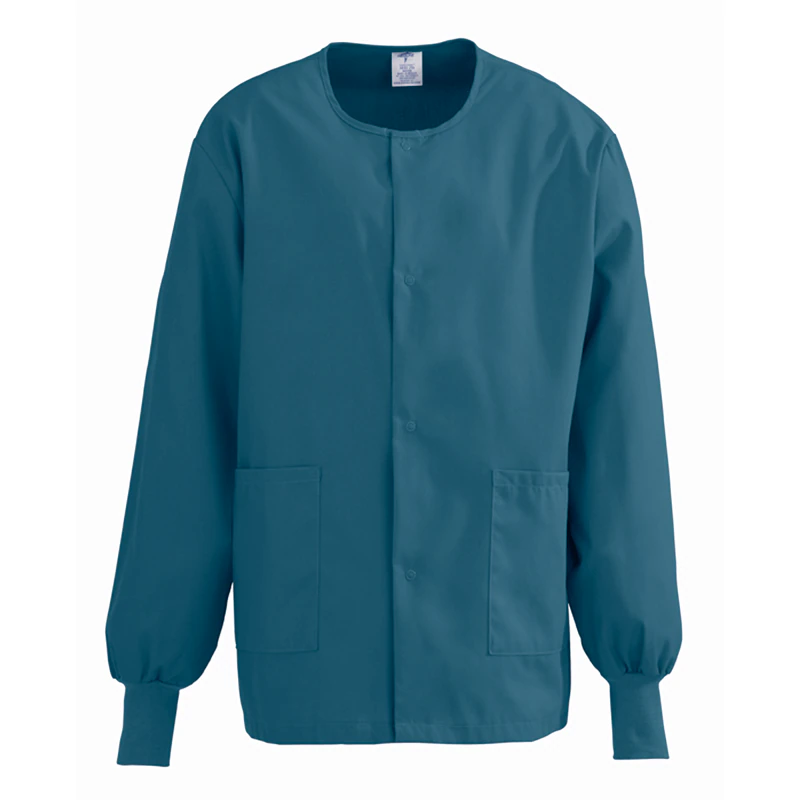 ComfortEase by Medline Warm-Up Jacket, Unisex, Caribbean Blue, Large, 65% Polyester/35% Cotton, 8832