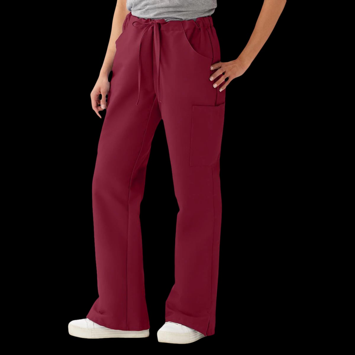 ComfortEase by Medline Scrub Pant, Cargo 5 Pocket, Unisex, Wine, Small, 8865