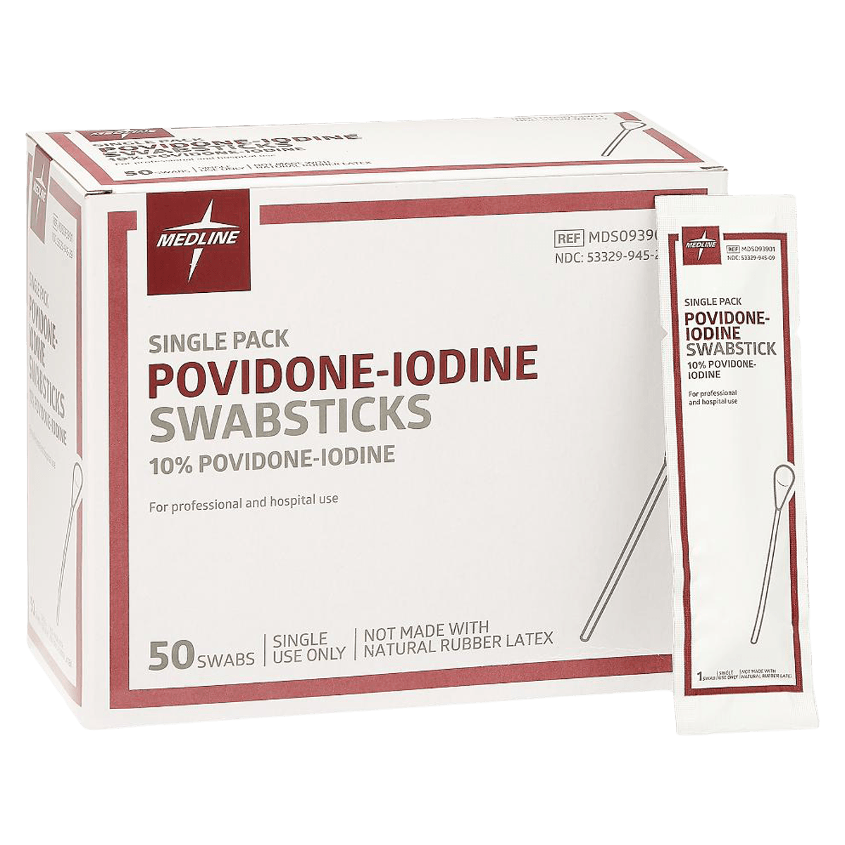 Medline Povidone Iodine Swabstick, 1's, Surgical Prep