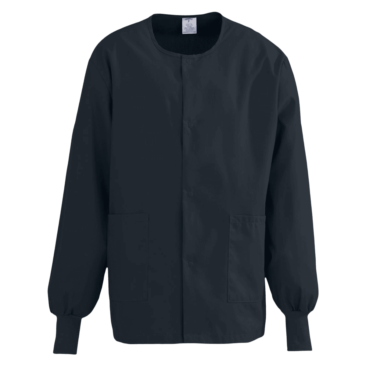 ComfortEase by Medline Warm-Up Jacket, Unisex, Black, X-Small, 65% Polyester/35% Cotton, 2 Pockets, Long Sleeves, Reusable, 8832