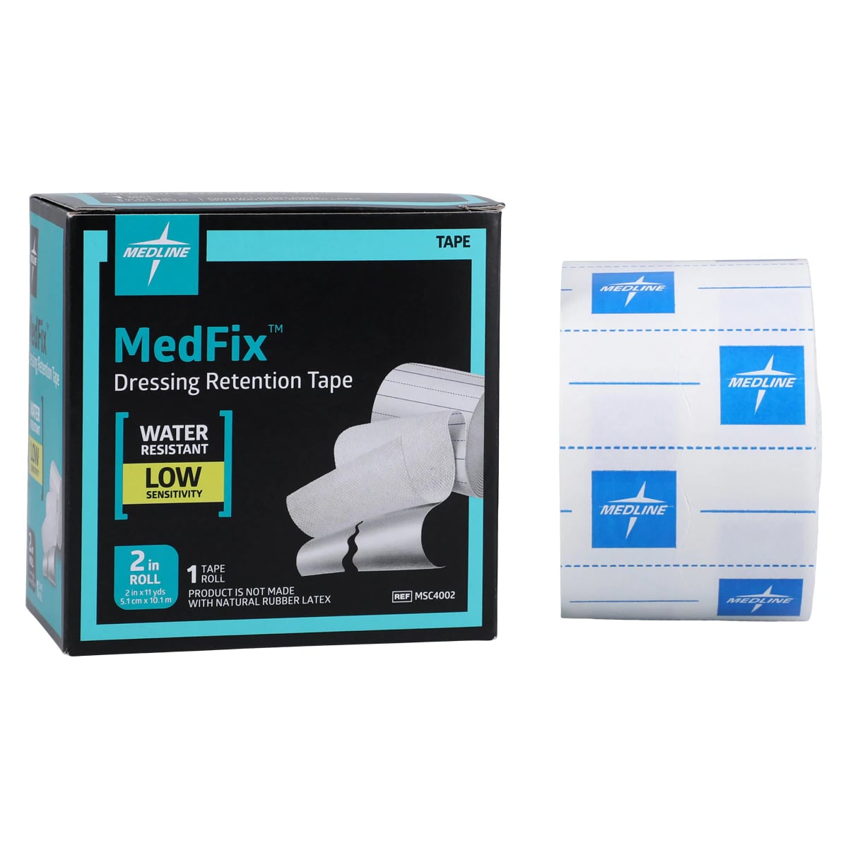 Medline MedFix Retention Tape, Fabric, 2" x 11 yd, White, 1 Roll/Box