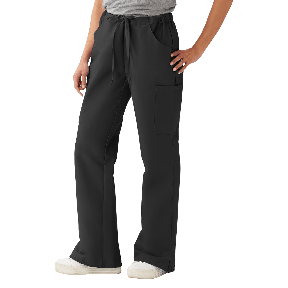 ComfortEase by Medline Scrub Pant Cargo 5 Pocket, Unisex, Black, Medium, 65% Polyester/35% Cotton, 8865