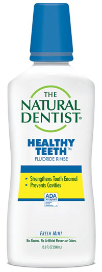 The Natural Dentist Healthy Teeth Fluoride Rinse, Fresh Mint, Alcohol Free, 16.9 oz Bottle