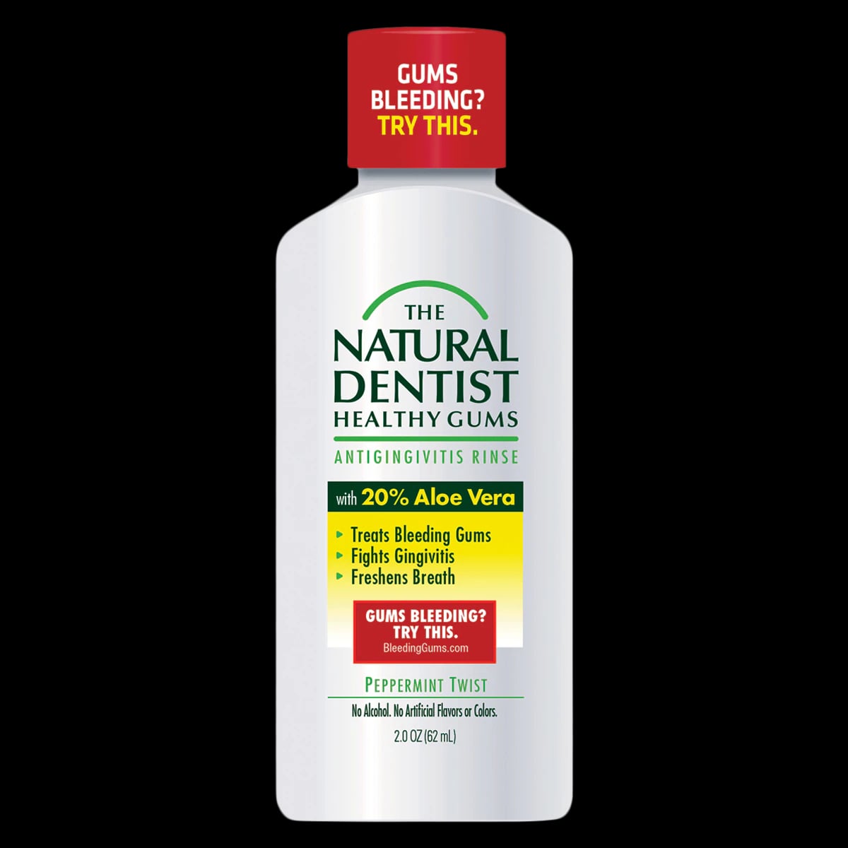 The Natural Dentist Healthy GUMS Oral Rinse, Peppermint, Alcohol-Free, 2 oz Sample Packets, 50/Case