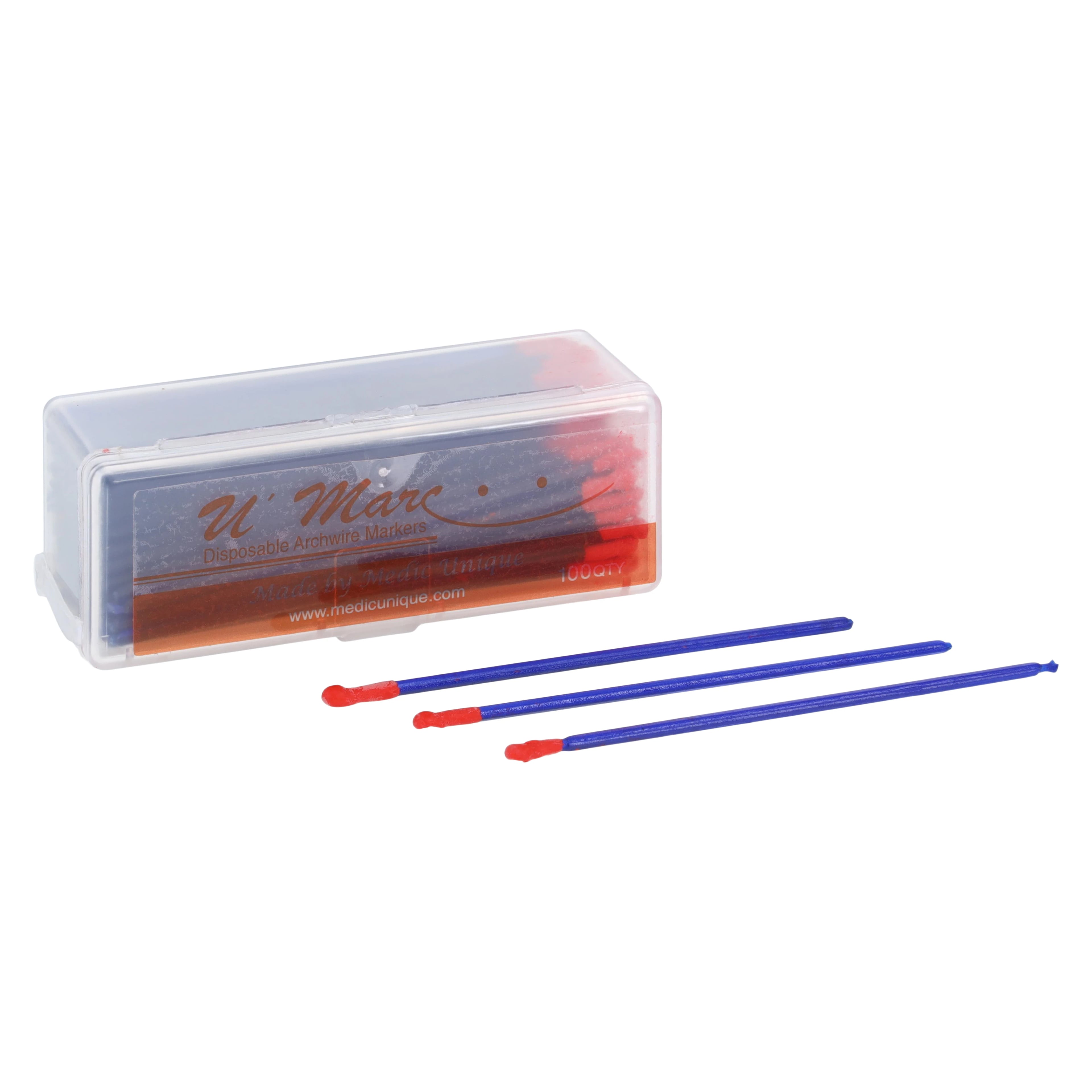 U-Mark Disposable Orthodontic Marker, Orange, 100/Box, 7032310 ORA