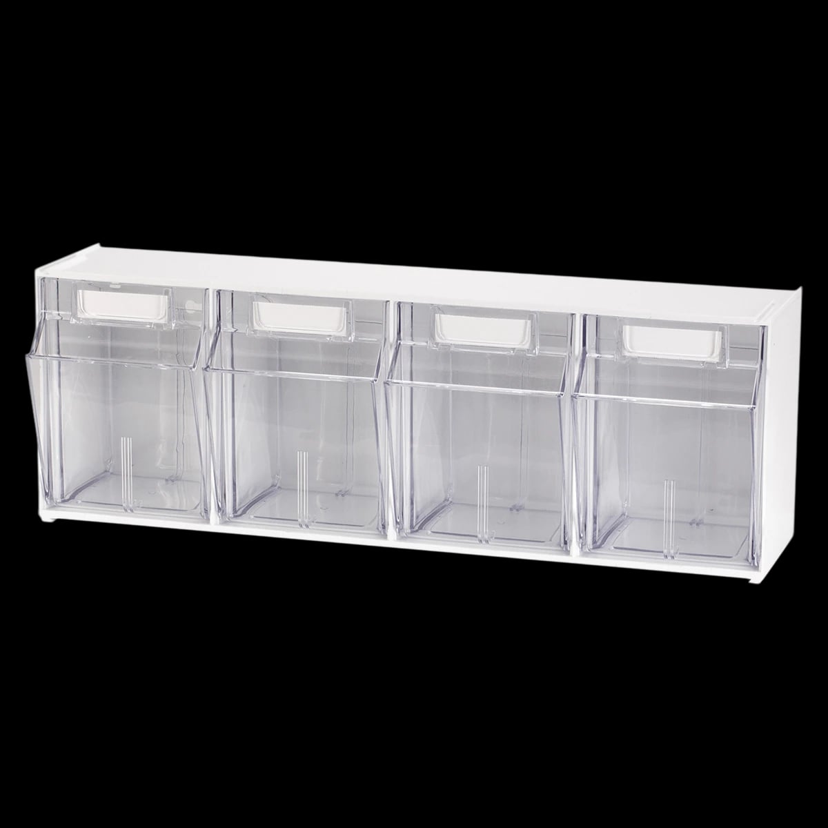 Practicon 4-Bin Interlocking Tilt Storage System, White, Each