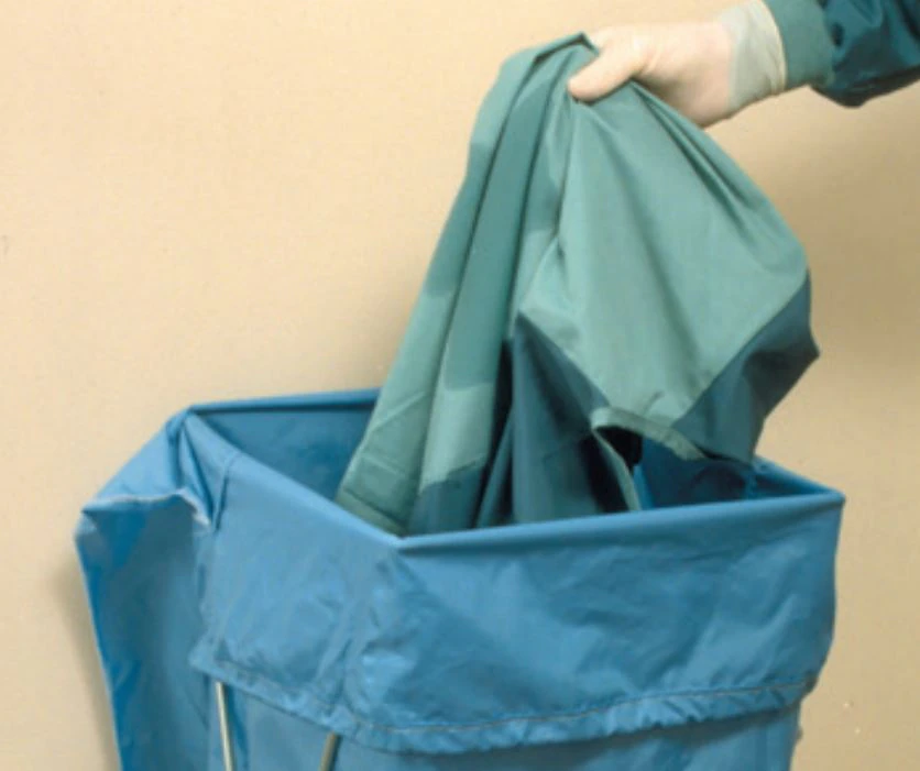 HPTC Laundry Bag with Biohazard Symbol, Reusable, Nylon, Fluid-Resistant, 30" x 40"