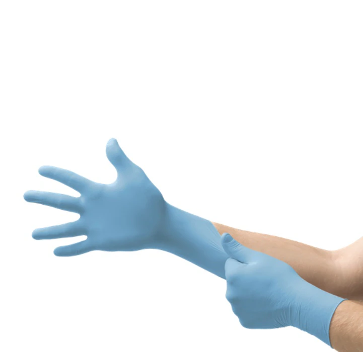 Ansell Microflex 92-134 Versatility Nitrile Exam Gloves, Powder Free, Textured, Small (6.5-7), Blue, 100/Box, 92134070