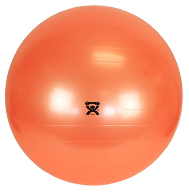 CanDo Gymnic Exercise Ball, Ribbed Plastic, 22" Diameter, Orange