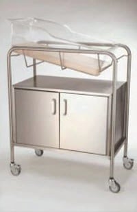 Novum Med Products Hospital Bassinet, Stainless Steel with 17" Closed Cabinet