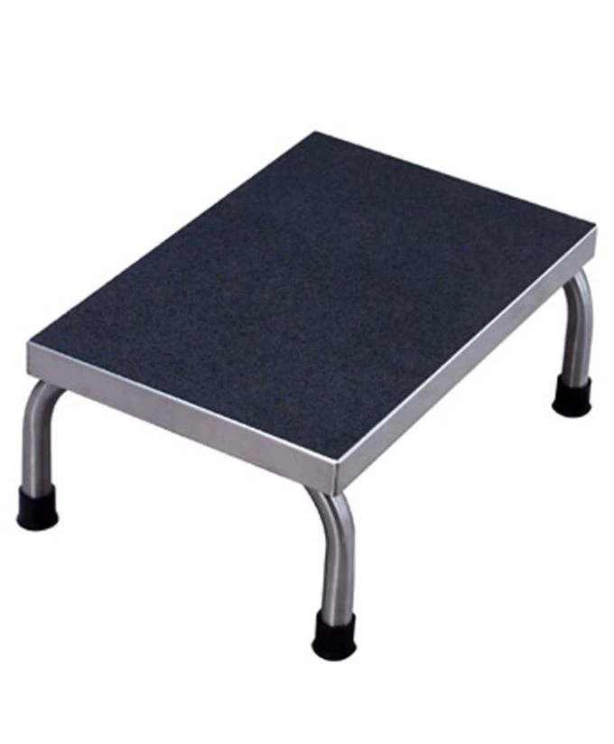 UMF Medical Step Stool, Stainless Steel, 4-Leg with Rubber Tips, Each