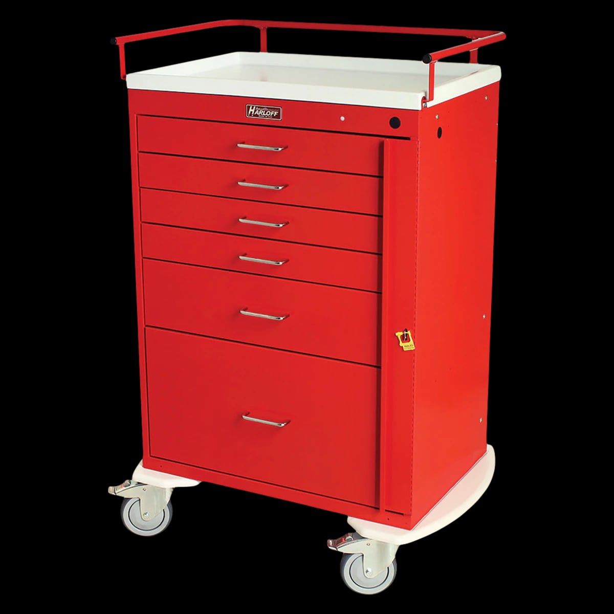 Harloff Manufacturing Emergency Cart, 6-Drawer
