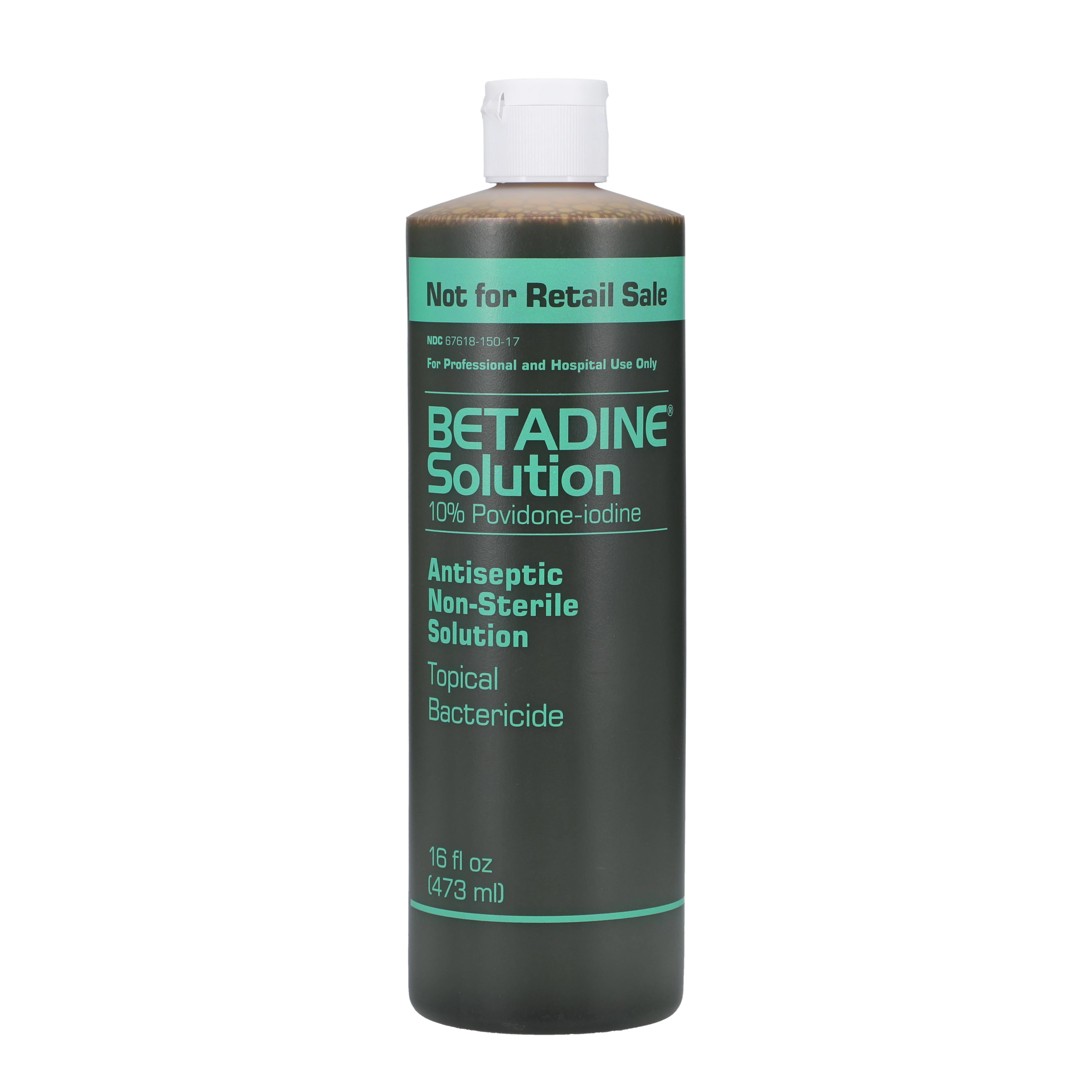 Betadine Solution Flip Top, Povidone Iodine, 16 oz, Brown/White