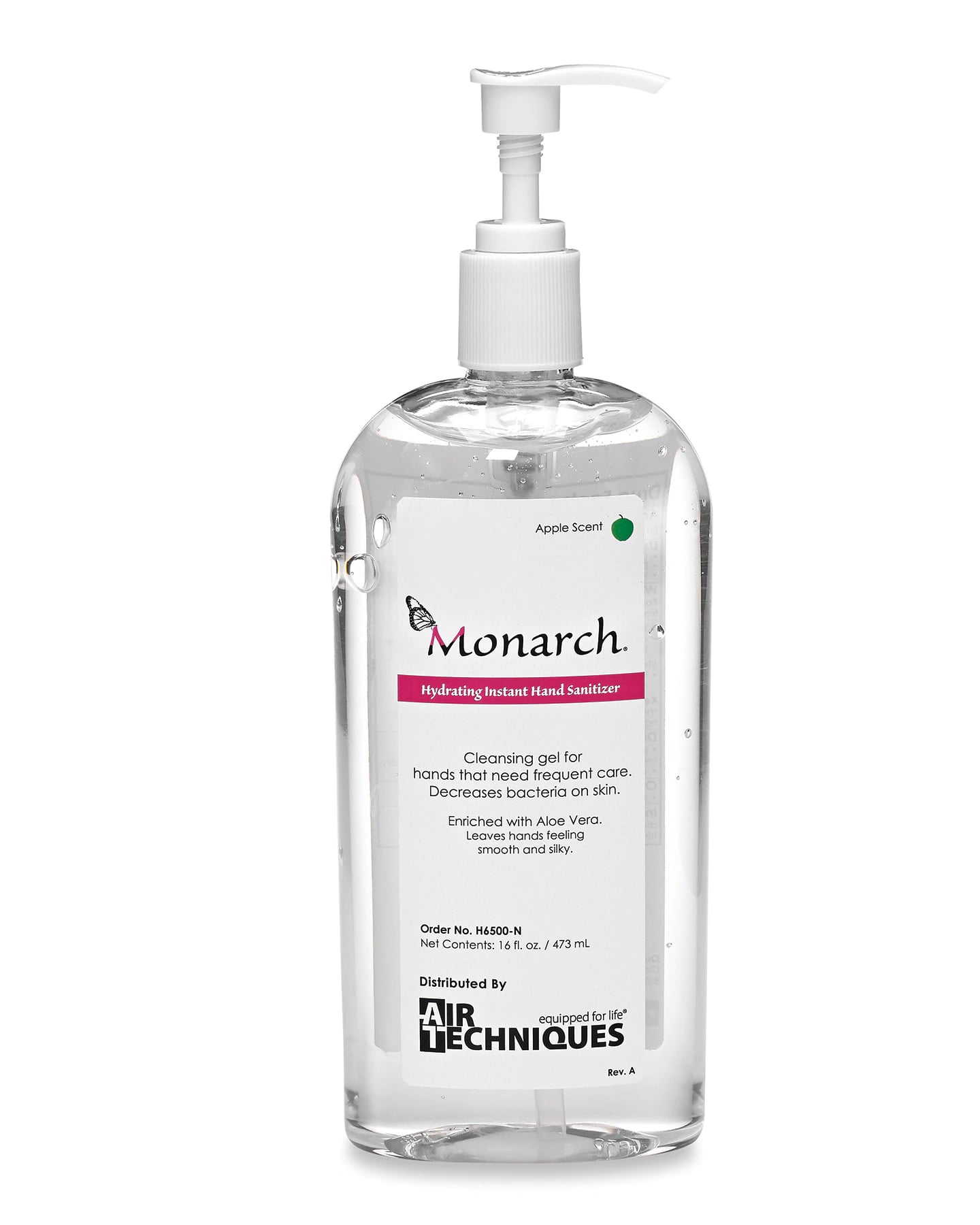 Monarch Hydrating Instant Hand Sanitizer, 16 oz Pump Bottle, Apple Scent, H6500-N