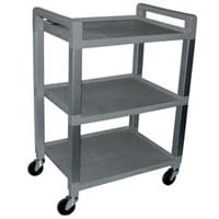 Ideal Medical Utility Cart, 3-Shelf, Gray, 16" x 20" x 29"