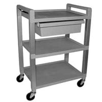 Ideal Medical Utility Cart, 3 Shelves with Drawer, 21x15"