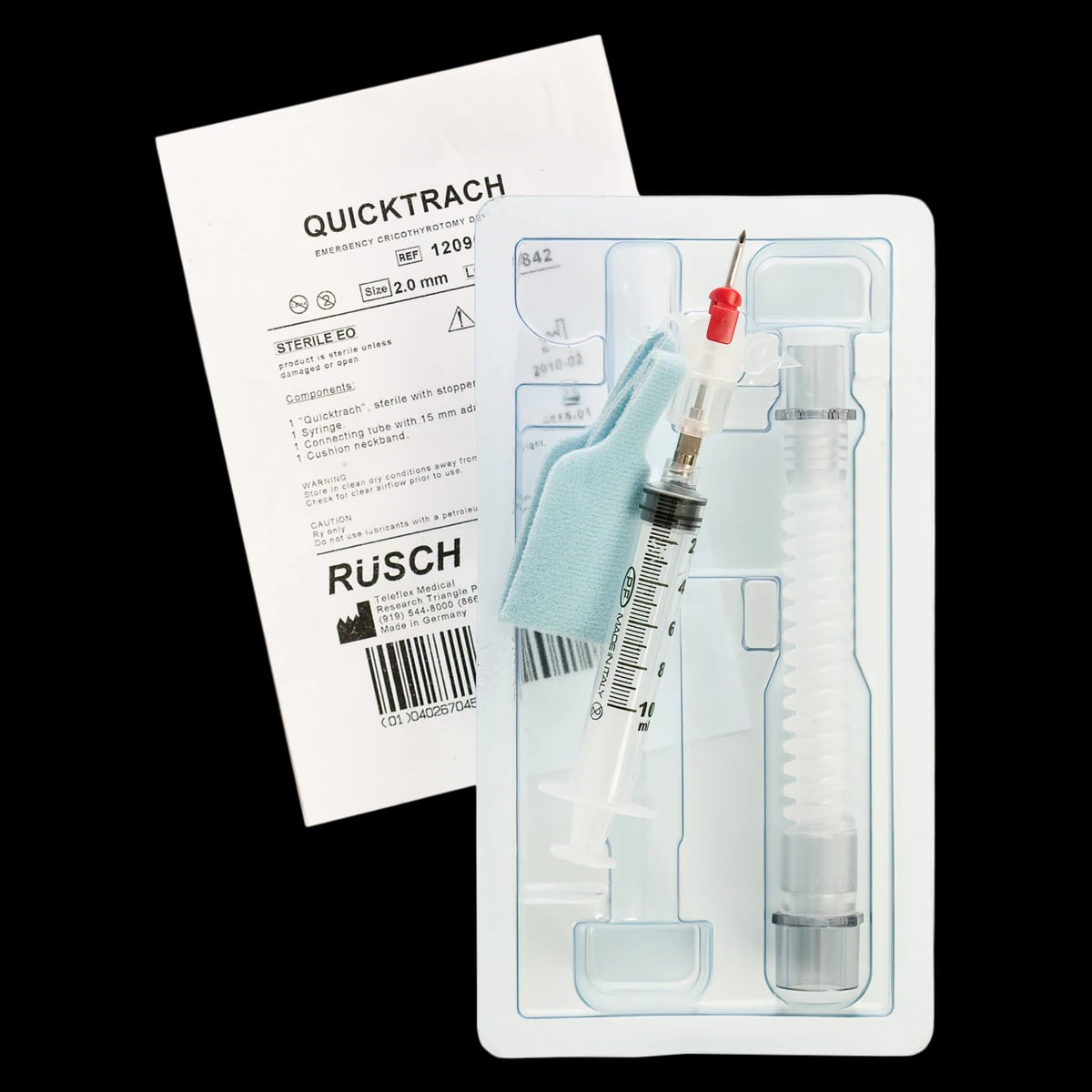 QuickTrach Emer Cricothyrotomy Kit, 4.0mm, Size 4, Disposable