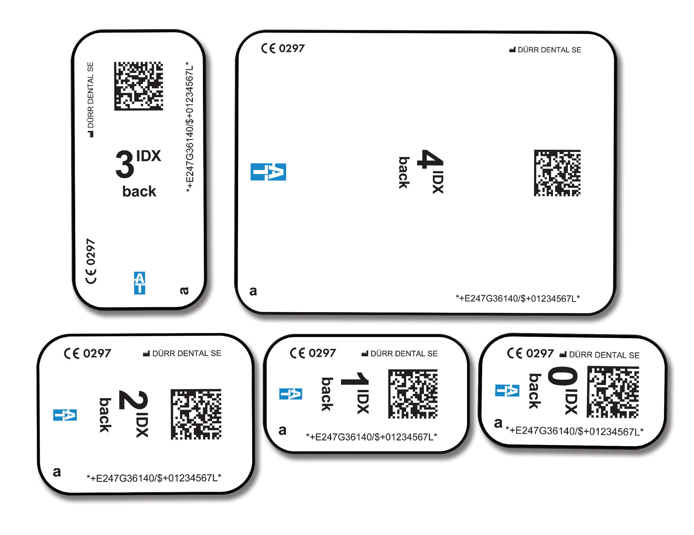 Air Techniques IDX Intraoral Phosphor Storage Plate (PSP) Size #4 with RFID, 1 Each, G3624
