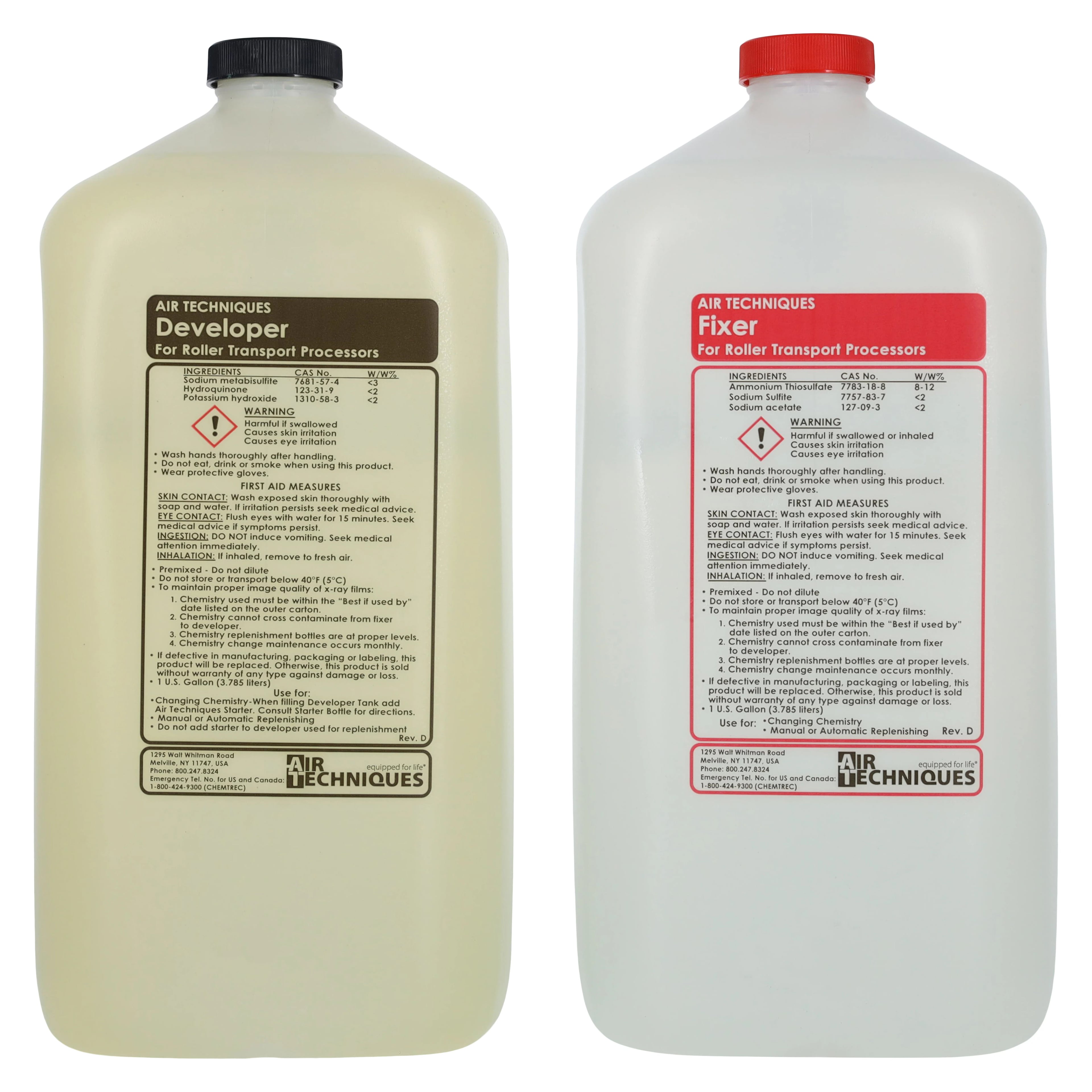 Air Techniques A/T 2000 Developer & Fixer Set, 2 x 1 Gallon Each, 4 Bottles/Case, 40270