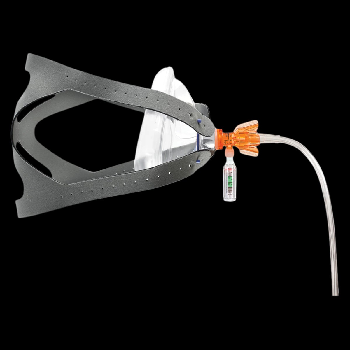 O-Two CPAP Mask with Manometer, Adult Size 5, Low Flow Disposable with Head Harness