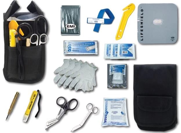 ResQ-Med Holster Set, Black, Hook & Loop Closure, Belt Loop, 8.5x5x2.75", EMI