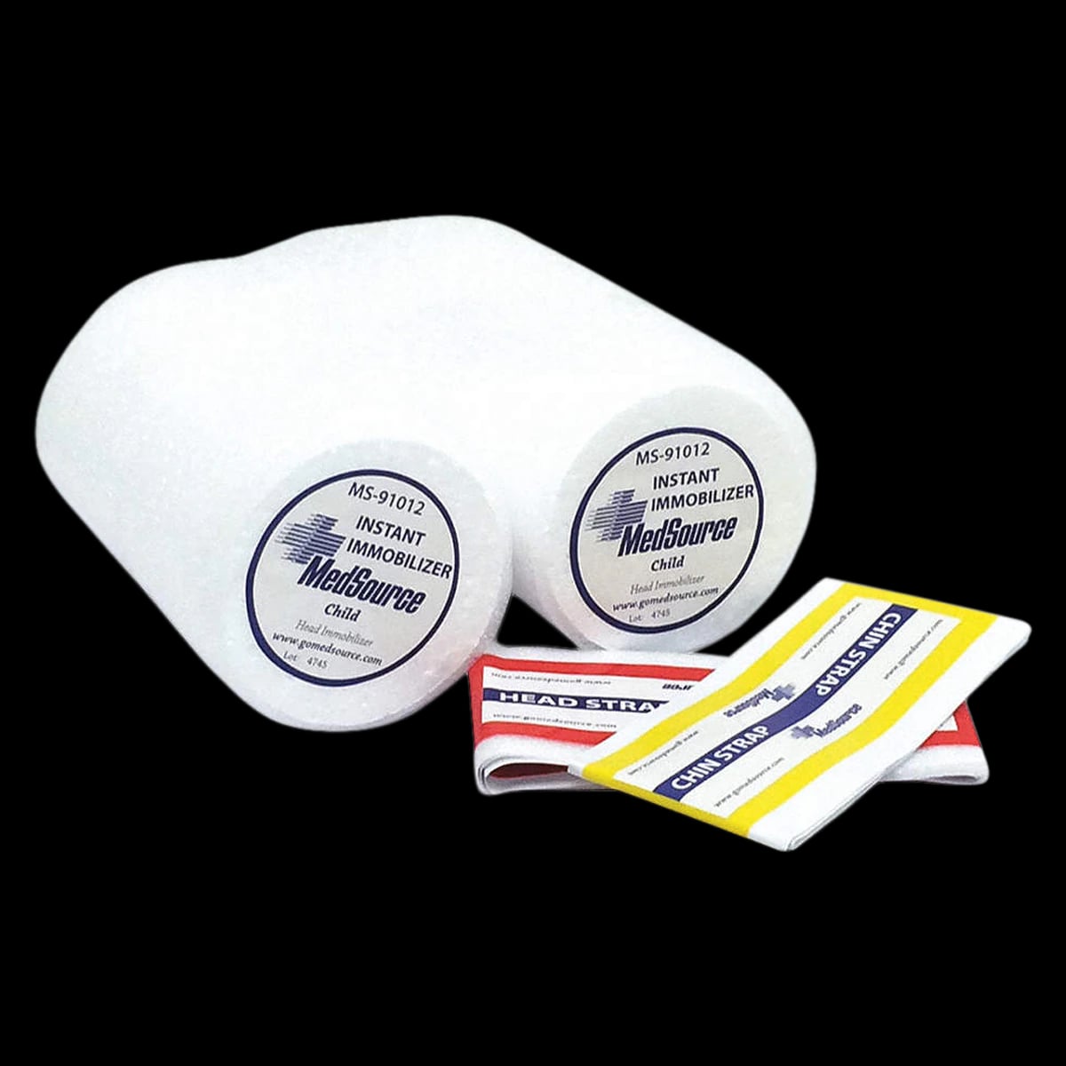 Medsource International Instant Head Immobilizer, White, Pediatric