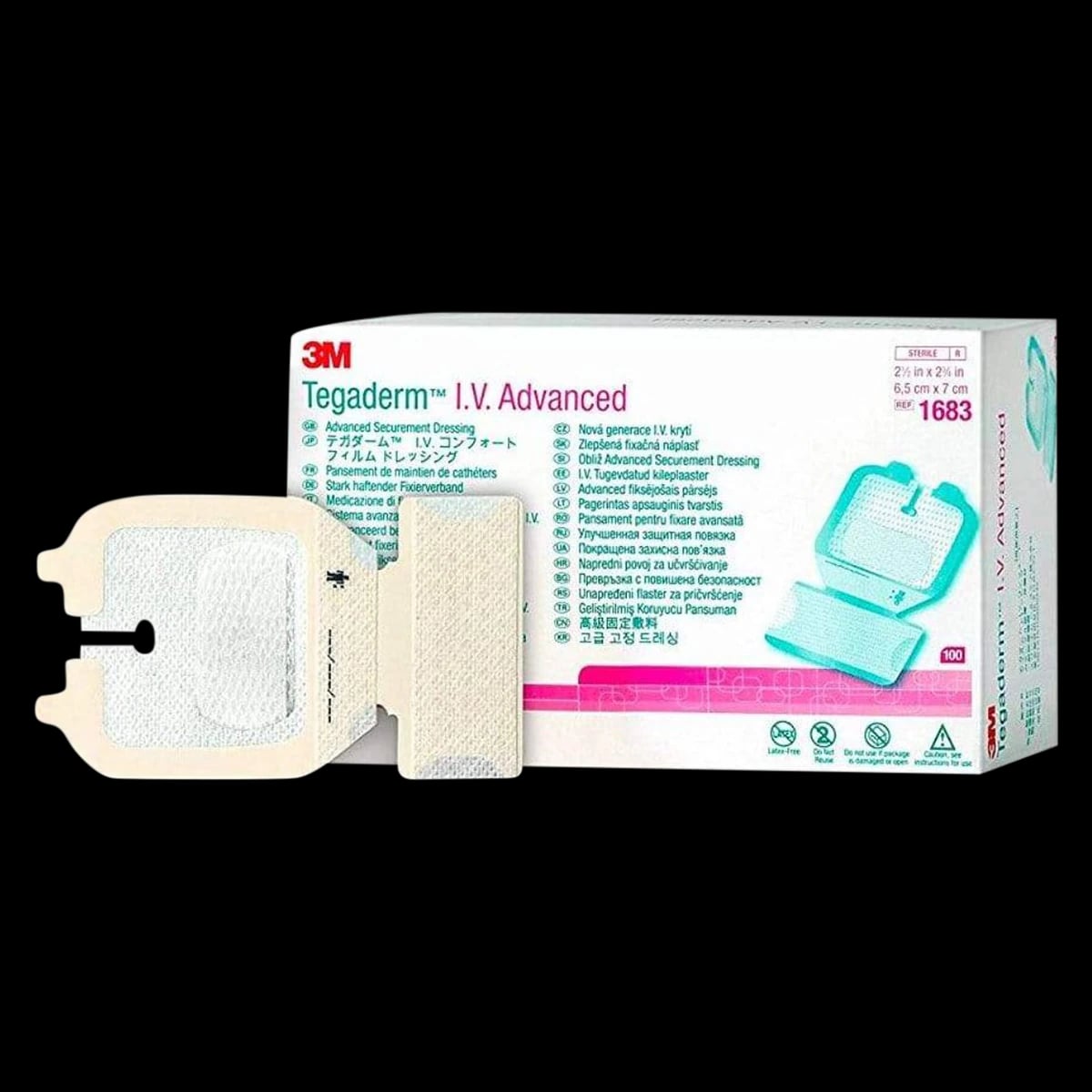 Tegaderm IV Advanced Dressing, 2-1/2" x 2-3/4", Sterile, Transparent, Latex-Free